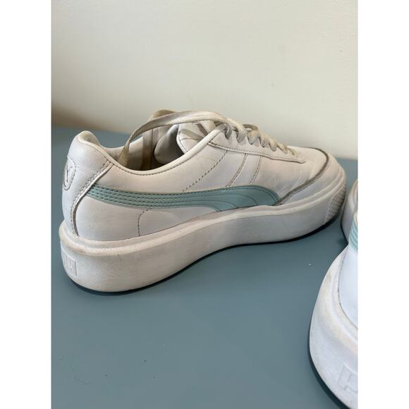 Puma Oslo platform womens sneaker size 8 white light blue - Picture 5 of 8
